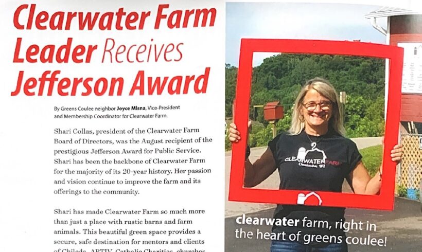 Shari Collas of Clearwater Farm Receives Jefferson Award